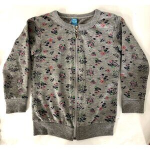 DUYGU KIDS Sweatshirt Long Sleeve Gray Full Front Zipper Girls 4-5 Years TURKEY